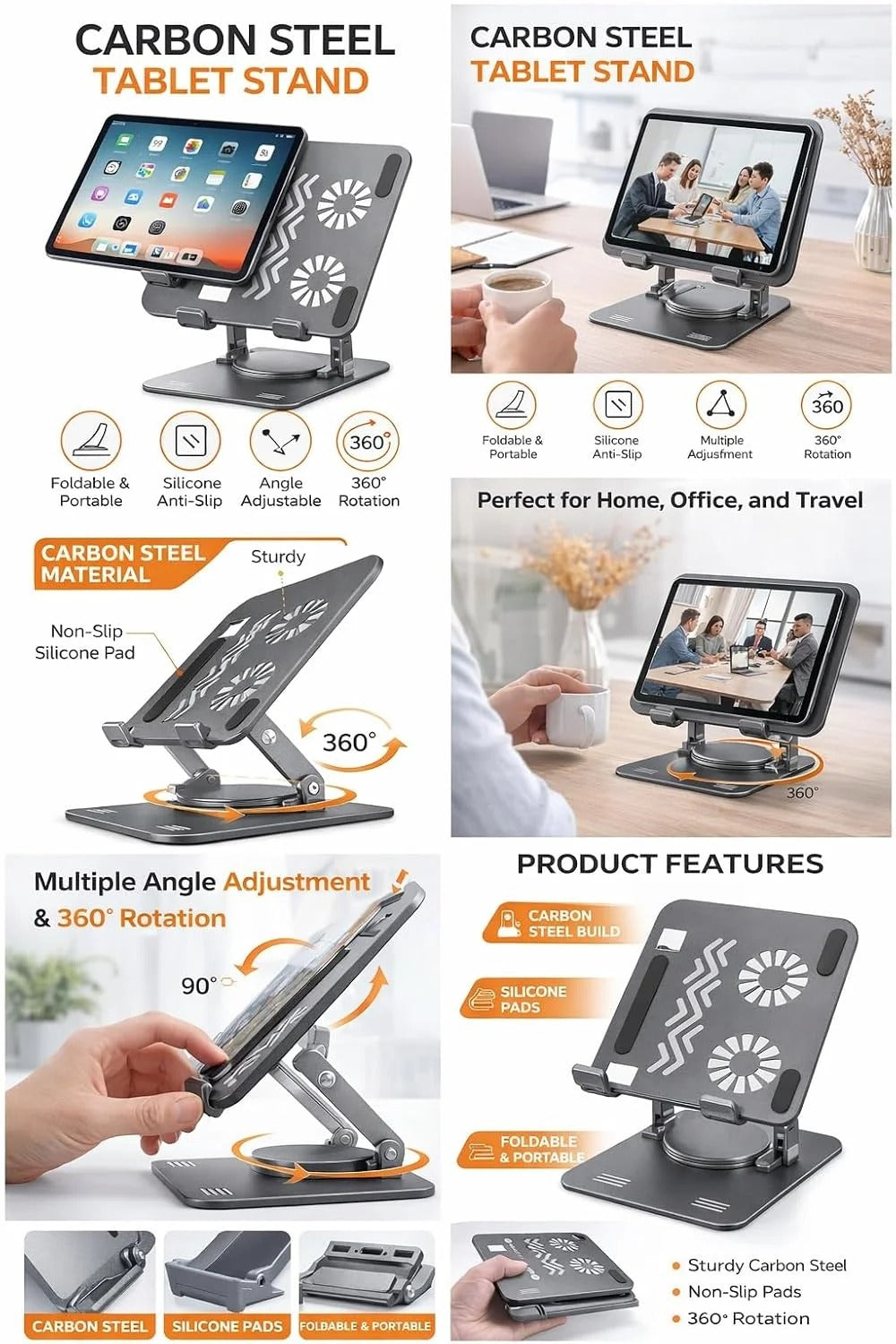 Carbon Steel Tablet Stand