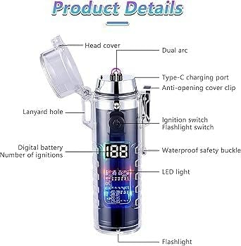 Waterproof Plasma Arc Lighter