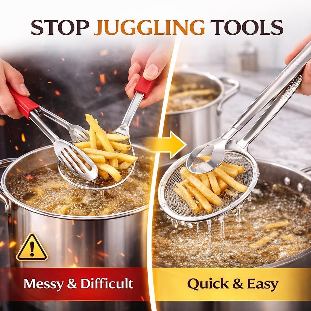 Mesh Strainer Food Tongs